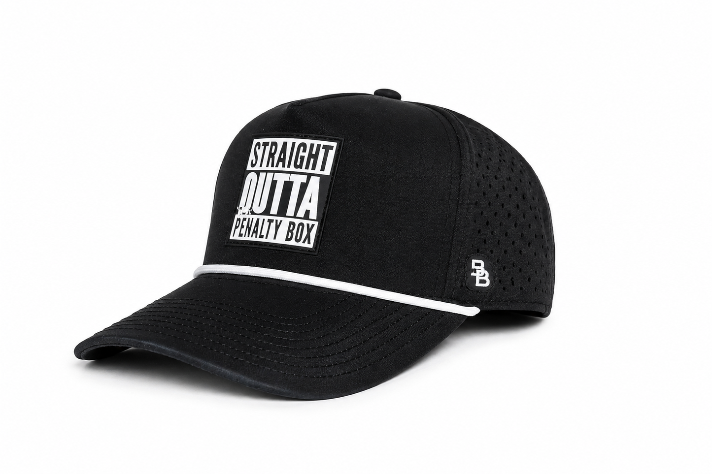 "PENALTY BOX" • YOUTH - 5 PANEL W/ROPE • SNAPBACK • BLACK/WHITE