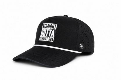 "PENALTY BOX" • YOUTH - 5 PANEL W/ROPE • SNAPBACK • BLACK/WHITE
