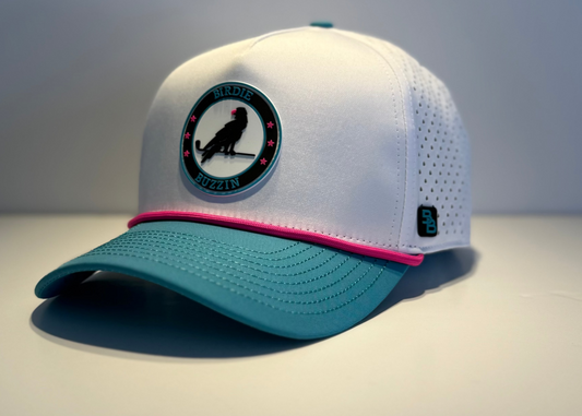 LIMITED EDITION - "THE VICE" • 5 PANEL • SNAPBACK W/ROPE • WHITE/TEAL/PINK