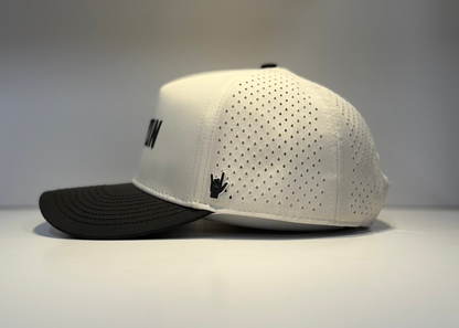 LIMITED EDITION  - "BUZZIN" • 5 PANEL • SNAPBACK • OFF WHITE & BLACK